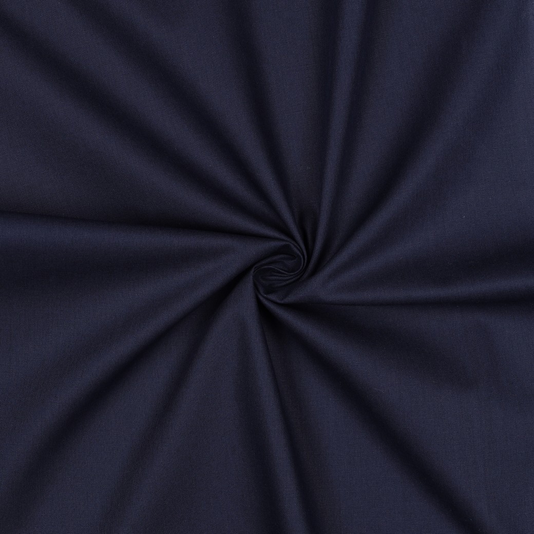 Katoenen Poplin - Marineblauw